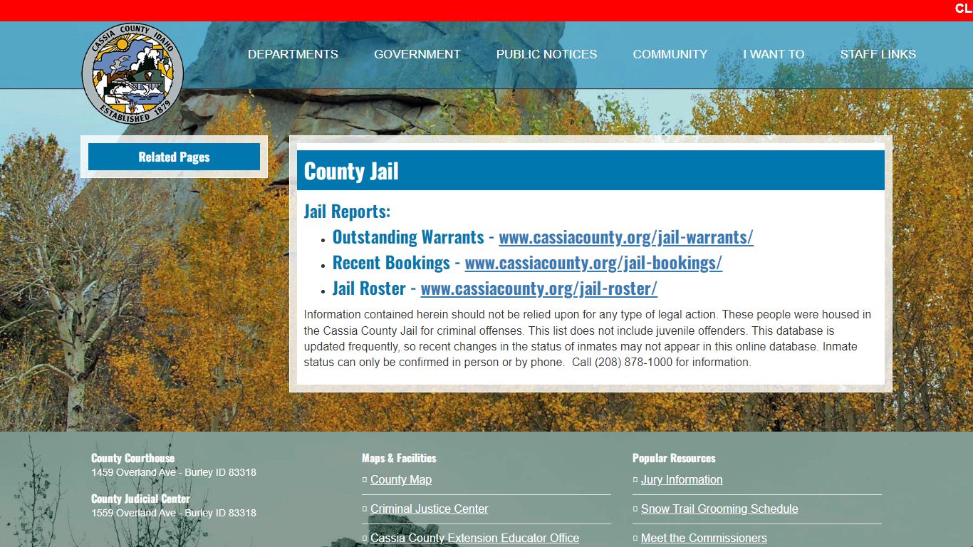 Cassia County, Idaho - County Jail